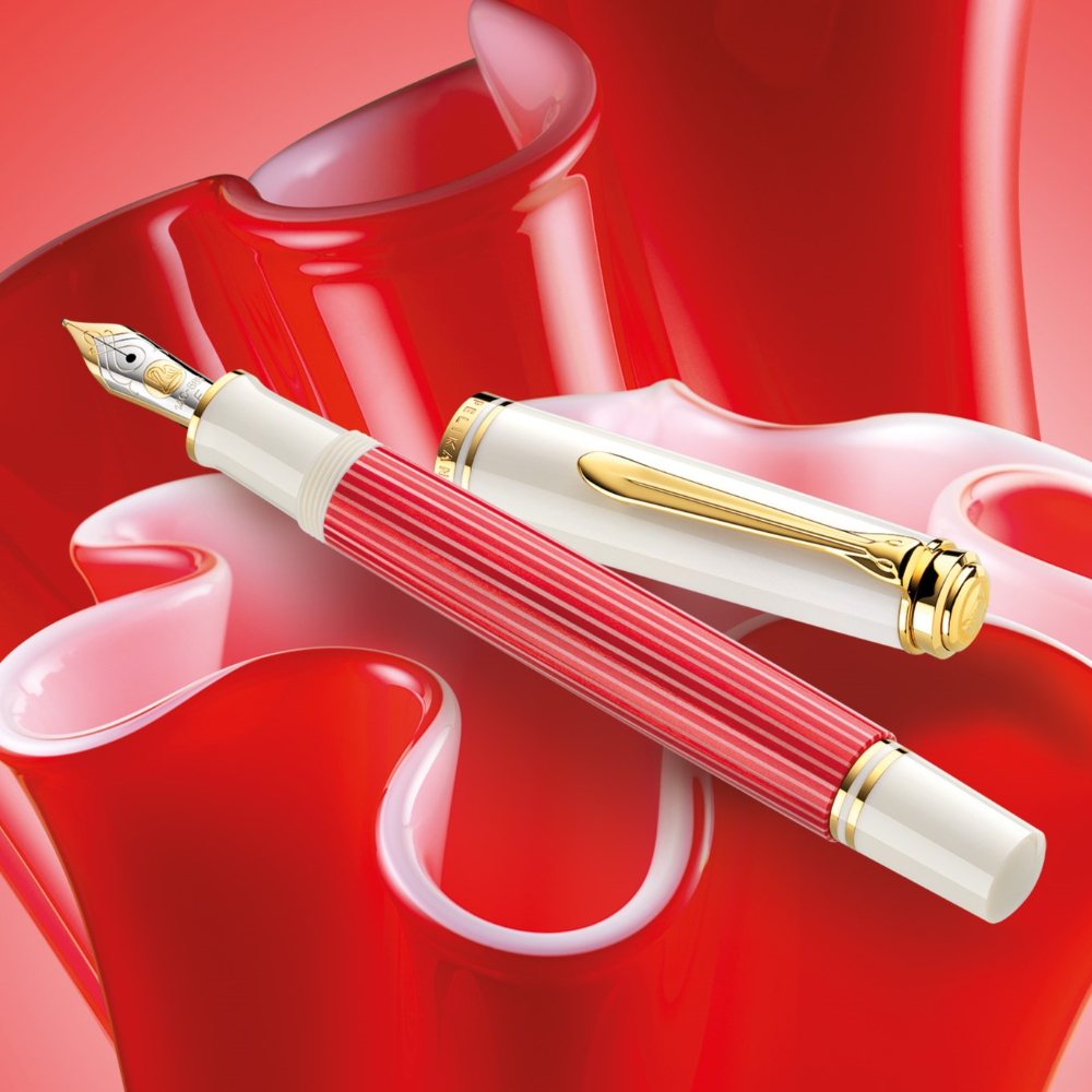 Pelikan Souverän M600 Red-White Fountain pen - Vulpen / Fountain
